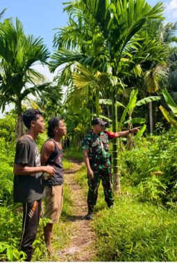 Kopda Raja Sihotang Bersama Masyarakat Laksanakan Patroli Tapal Batas, Wilayah Aman dari Karhutla